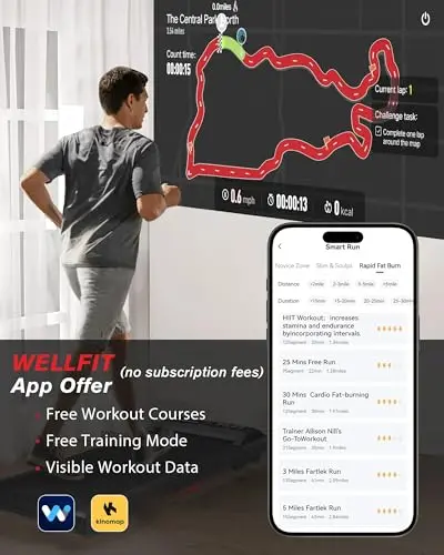 COZYINN Walking Pad Under Desk Incline Treadmill for Home Office, 40dB Small Treadmill 320lbs Capacity, Cardio Training Walking Jogging Running, Easy to Move Use, Compatible with KINOMAP Apple Health 7