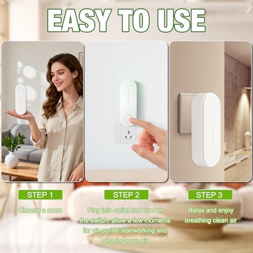 2026 New Magair Air Purifier，Magair Air Purifier Plug in with Replacement Filter, Suitable For Bedrooms, Toilets, Closets, Pet Room (White) (2pcs) 7