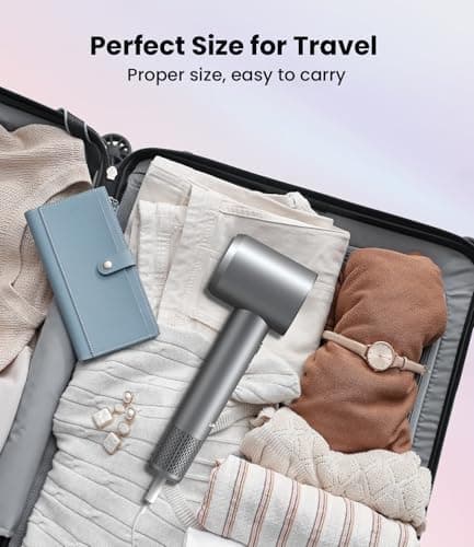 Hair Dryer: 150000 RPM Portable Professional High Speed Ionic Blow Dryer for Fast Drying, 500 Million Negative Ions Care & Heat Control & Low Noise with Magnetic Diffuser & Nozzle, 5 Temps & 3 Speeds 8