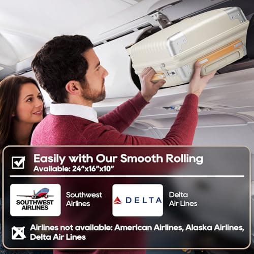 Joyway Carry On Luggage, 20 IN Suitcase Hardside Checked with TSA Lock (Cream, 20'') 4