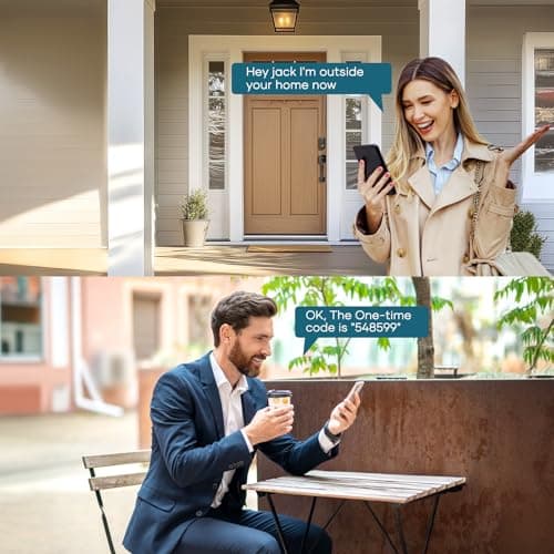 Smart Lock Front Door, SMONET Keyless Entry Door Lock with Handle, Smart Front Door Lock Set Fingerprint Smart Deadbolt Bluetooth Electronic Digital Keypad Lock, Auto Lock Work with Alexa, Black 5