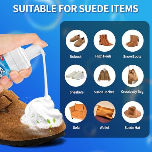 Jevvu Suede Shoe Cleaner, Suede and Nubuck Cleaning Kit with Brush, Removes Dirt and Stain, Gentle Cleaning for Canvas, Nubuk, Suede, Leather, Sneaker 5