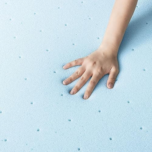 Best Price Mattress 1.5 Inch Ventilated Memory Foam Mattress Topper, Cooling Gel Infusion, CertiPUR-US Certified, Dorm Essentials, Queen 5