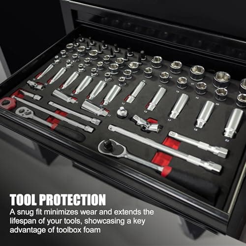 5 pcs Tool Box Foam 17.3x12x1 inch Tool Inserts for Cases Foam Sheets Box Organizer for Toolbox Cabinet Chest Drawer Storage Craft 6