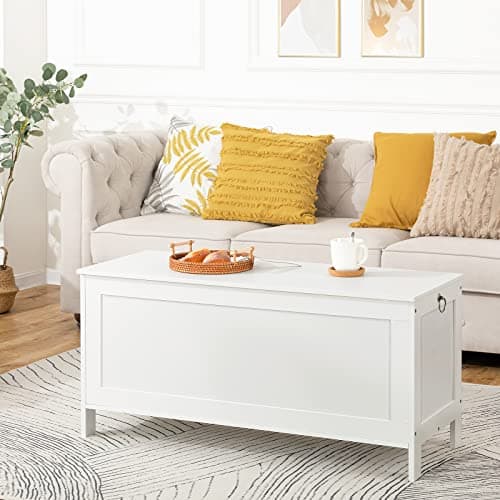 HOOBRO Toy Box, Retro Wooden Look Storage Chest with Safety Hinge, Entryway Storage Bench Supports 220 lb, 39.4 x 15.7 x 18.9 Inches Toy Chest Organizer, Easy Assembly (White) 7