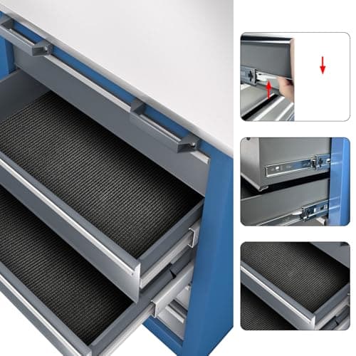 LARBANKE 3 Different Types Tool Chest Combination,Rolling Tool Chest with Stainless Countertop,Tool Cabinet with Connection Buckle,Wheels and Foot Pads,Portable Tool Box Inside 6