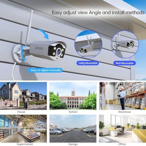 JOOAN 3MP Wireless Security Camera System Outdoor [H.265+ System & 2 Way Audio] 10CH NVR&4 WiFi Cameras for Home Surveillance IP67 Weatherproof Color Night Vision Motion/Human Detection&Alert 8