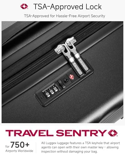 LUGGEX Carry On Luggage 22x14x9 Airline Approved, KVC Expandable Polycarbonate Hard Shell Suitcase for Travelling (EX-Core, Charcoal Metallic, 20 Inch, 40L-44L) 6