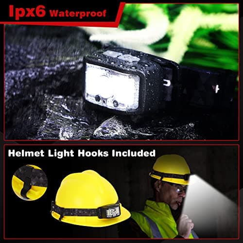 Headlamp Rechargeable,2 Pack 2000 Lumen Super Bright Led Headlamp,16 Modes Motion Sensor Head Lamp,Ipx6 Waterproof Lightweight Headlight,White Red Flashlight For Fishing Camping Hunting Essentials 6