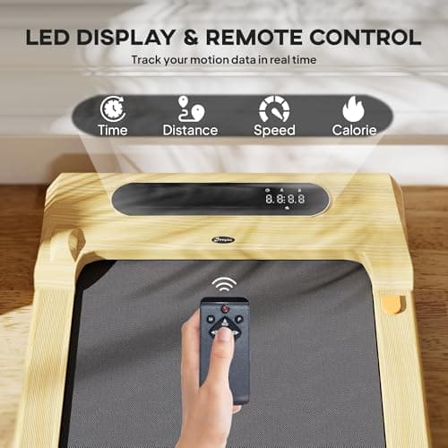 Soozier Walking Pad, 2.5HP Under Desk Treadmill with Remote Control, Transport Wheels and LED Display, Quiet Walking Jogging Machine for Home Gym Office, 264 lbs Capacity, Installation-Free 5