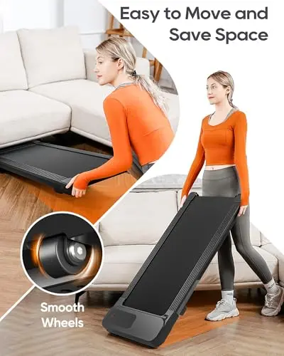 Walking Pad, Under Desk Treadmills with Intelligent Foot-Sensing Variable Speed.330 Lbs Capacity,3 in 1 Portable Treadmill for Home and Office with Remote Control, LED Display 9