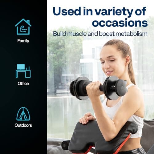 VIVOHOME 2.5 lbs to 15 lbs Adjustable Weights Dumbbells Set of 2 with Anti-Slip Handle and Tray Multiweight Options Workout Equipment for Men Women Home Gym Office Black 5