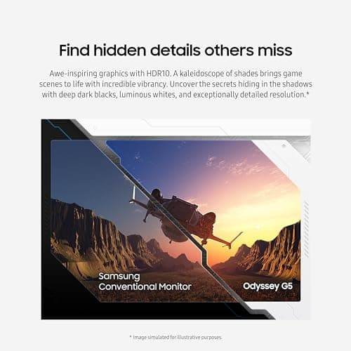 Samsung 27-Inch Odyssey G55C Series QHD 1000R Curved Gaming Monitor, 1ms(MPRT), HDR10, 165Hz, AMD Radeon FreeSync, Eye Care, LS27CG552ENXZA 9