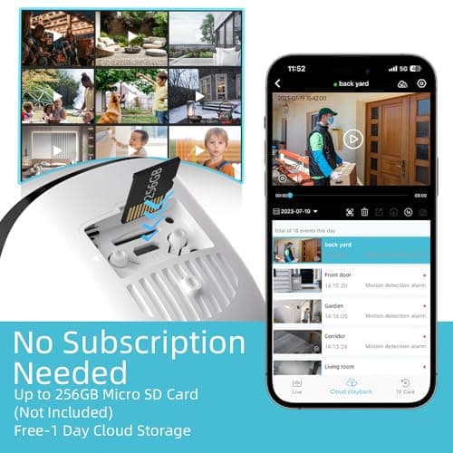 Rraycom 5G/2.4G WiFi Security Cameras Wireless Outdoor, 2K Battery Powered AI Motion Detection Siren Alarm Home Indoor Camera,Color Night Vision, 2-Way Talk, IP65 Waterproof, Works/Alexa, Cloud/SD 8