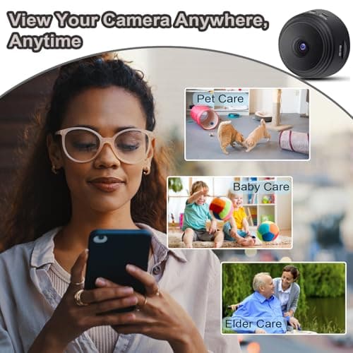Hidden Camera Spy Camera, 1080P HD Mini Wireless WiFi Camera for Home Security, Night Vision APP Control Surveillance Camera for Room Nanny Cam, Baby, Pets Compatible with iOS, Android(Video Only) 2