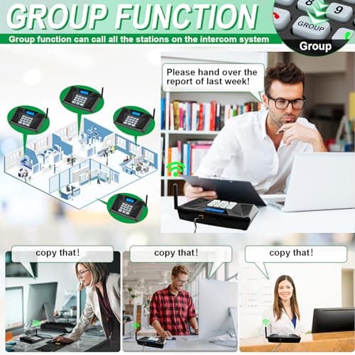 SANZUCO Intercoms Wireless for Home, Upgraded 5300ft Intercom 9 Channel 2 Code, Full Duplex Hands Free Talk Wireless Intercom System for Home Elderly Office with Auto Answer(6Packs, Black) 5