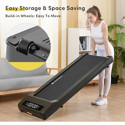 LifeSpan Fitness TX6 Under Desk Treadmill Ultra Quiet Walking Pad Treadmill at Home Office, 0.4 to 6mph, 400lbs Capacity (Black) 5