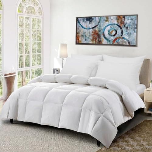 Gooeb Flat Ultra Thin Bed Pillows Standard/Queen Size Pillow Set of 2 Extra Soft Down Alternative for Stomach Back Sleeping White 6