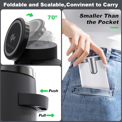 New Generation Qi2 Certified 3 in 1 Magnetic Wireless Charging Station, Compact Fast Charging Station,for Apple iPhone12-17,iWatches,AirPods,Samsung Phones and Watches(30W Adapter Included)(White) 6