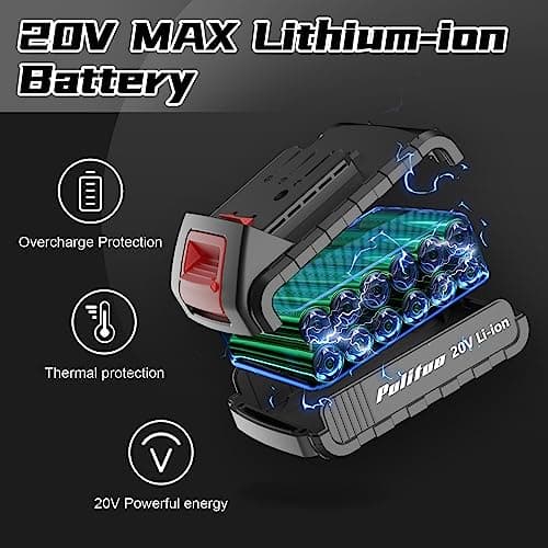 PULITUO Cordless Drill Set, 20V Electric Power Drill with Battery And Charger, 30N.m and 21+1 Torque, 2 Variable Speeds, with 59pcs Drill Driver Bits Kit, Screws Set，(Red) 5