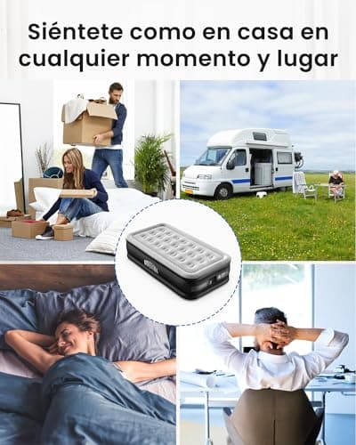 Airefina Queen Air Mattress with Built-in Pump, Blow up Mattress Colchon Inflatable Mattress with Flocked Surface 7