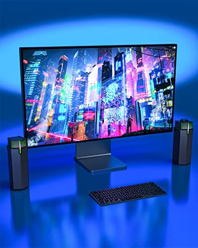 Jeecoo M20 Bluetooth Computer Speakers for PC Desktop Monitor, Gaming PC Sound Bar - Wired USB-Powered, Superb Stereo Sound, with Gradient RGB Lighting - Combine/Separate to Customize Your Desk 8