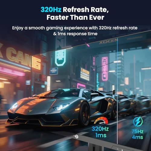 TITAN ARMY Gaming Monitor 27 Inch, 4K@160Hz, FHD@320Hz, Fast IPS 1ms HDR400, Adaptive-Sync, 135% sRGB, VESA, HDMI 2.1, DP 1.4, Swivel Tilt Height Pivot Adjustable, P2712V 3