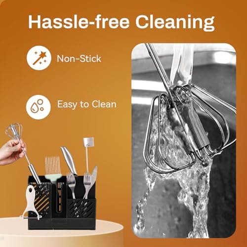 Stainless Steel Semi-Automatic Whisk, 2026 New Stainless Steel Egg Whisk Hand Push Rotary Whisk Blender, Hand Push Mixer Stirrer Tool for Cooking Kitchen Home Egg Milk (10in) 8