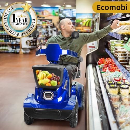 MS02 MAX All Terrain 1000W Electric Mobility Scooter for Adults& Seniors - 500LBS Load & 32 Miles Range Powerd Wheelchair Device w/Off-Road Absorber, Bluetooth Speaker, Dual Baskets, LED Light System 9