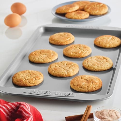 Farberware Nonstick Bakeware 3-Piece Cookie Pan Set, Gray 6