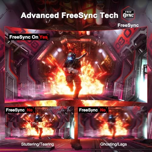 SANSUI 27 Inch Curved Gaming Monitor 200Hz 1ms with Speakers FHD 1080P Computer Monitor FreeSync|1500R|130% sRGB|HDR|Low Blue Light|HDMI DP Ports|VESA Mount|Metal Stand(HDMI Cable Incl.) 5