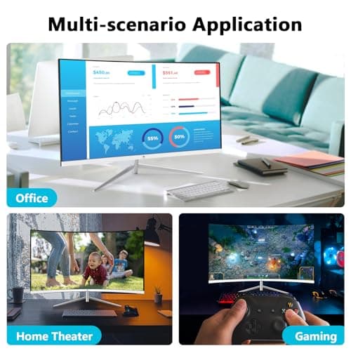 Z-Edge 27-inch Curved Gaming Monitor, Full HD 1080P 1920x1080 LED Backlight Monitor, with 100Hz Refresh Rate and Eye-Care Technology, 178° Wide View Angle, VGA+HDMI 7