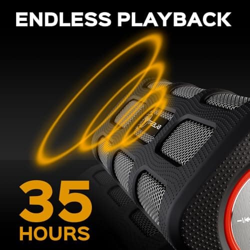 TREBLAB Ultra-Rugged Bluetooth Speaker, Durable Shockproof Body, Waterproof, 20W Portable Outdoor Stereo Speaker, 35H Battery, Wireless Power Bank for Hiking, Picnic, Pool, Camping, Jobsite, FX100 8