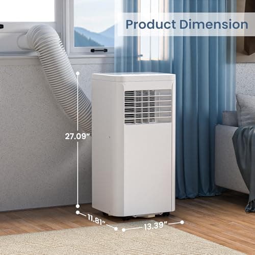 ZAFRO Portable Air Conditioners, 10000 BTU, 3 in 1 Portable AC Unit with Window Kits, Fan & Dehumidifier Modes, Cools up to 450 Sq.Ft, LED Display/Remote Control, 24H Timer for Living Room, Bedroom 8