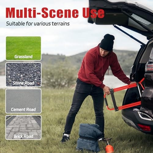 Stair Climbing Dolly Heavy Duty 330 LB Capacity, Stair Climbing Cart with Telescoping Handle and TPR Wheels,Stair Climber Hand Truck with Bungee Cords for Moving 7