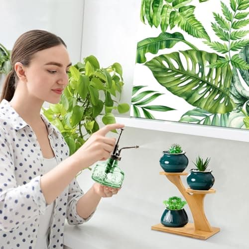 XXXFLOWER Bamboo Plant Stand ,3 Tiers Indoor Succulent Windowsill Shelf - Small Tabletop Plant Holder for Home, Office, Living Room, Bedroom Decoration 1pc 5