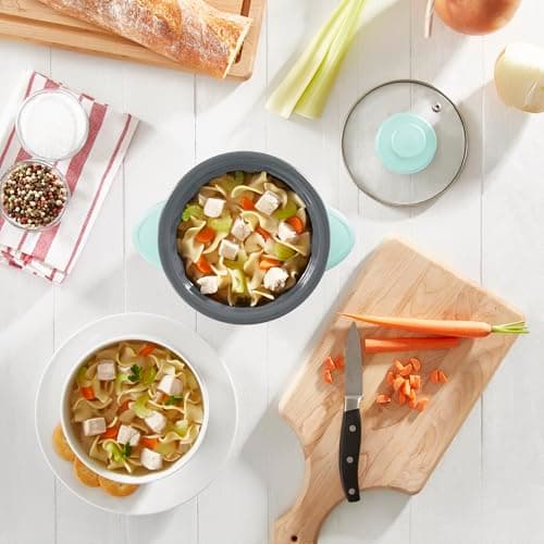 Dash Mini Ceramic Rice Cooker - Designed for Single-Serve Cooking - Compact Rice Cooker with Nonstick Removable Pot, Keep Warm Function & Easy-to-Clean Sleek Design - Aqua Ceramic 7