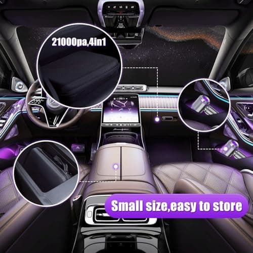 Mini Cordless Handheld Car Vacuum Cleaner/Air Duster/Blower/Hand Pump, 21000 PA High Power Brushless Motor, Portable Keyboard Vacuum Cleaner with Multi-Nozzles for Home, Office, Computer (Purple) 7