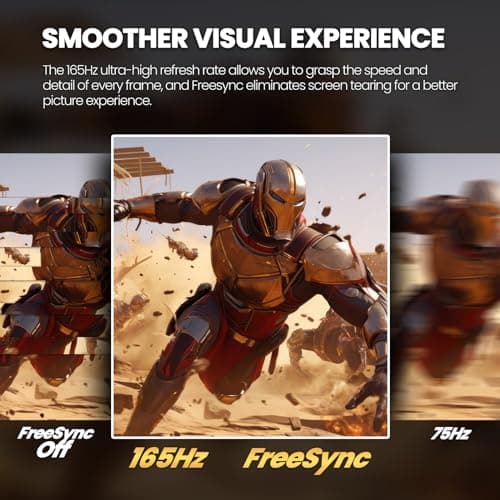 CRUA 34Inch Ultrawide Gaming Monitor, WQHD(3440 * 1440P) 144Hz/165Hz Curved Monitor,120% sRGB, Computer Monitor That Supports AMD Freesync, Wall Mountable Installs(HDMI, DP)-Black 6