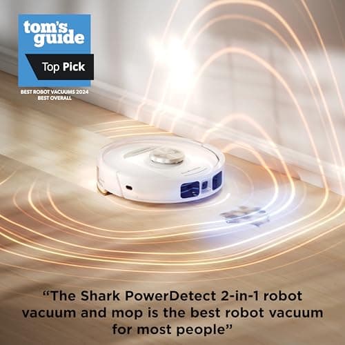 Shark Robot Vacuum & Mop Combo, PowerDetect NeverTouch Pro, Pad Wash & Dry, 60-Day Debris Capacity, 5PowerDetect Technologies,White,AV2800ZE, for Carpets & Hardfloors 14