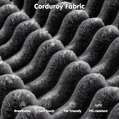 ovios 104" Cloud Boneless Couch with L-Shape Chaise,Modern Sectional Modular Sofa with Deep Seat, Upholstered Couches for Living Room Bedroom,No Assembly Required, Grey (Plush Corduroy Fabric) 5