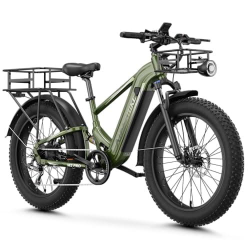 LEONX M2 pro Electric Bike,1800W Peak Motor Electric Bike Mountain Bike, 26'' x 4.0'' Fat Tire Electric Ebike with 48V 17.5AH Battery, 36MPH 85Miles Electric Bicycle with Front and Rack Basket