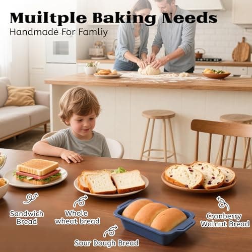 Bread Pan for Homemade Bread：9.5 x 5 Inch Silicone Loaf Pan for Baking with Metal Frame - Nonstick Banana Loaf Tin Tray for Sandwich Sourdough Pumpkin Sour Dough - for Oven Kitchen Home Bakers 9