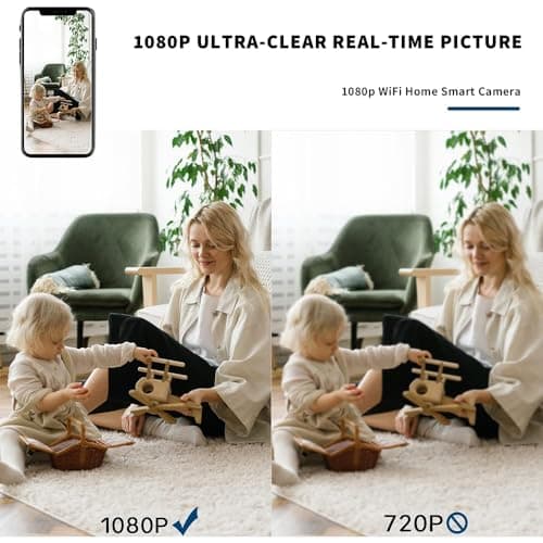 Mini Indoor Security Wireless Home Camera Small Outdoor WiFi Pet Cameras,2025 Upgraded 1296P Tiny Nanny Cam, Wide Angle,Night Vision, Home Indoor Outdoor Camera, No Need WiFi Camera,For Home Security 9