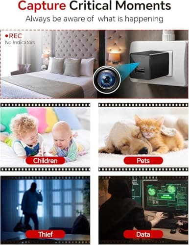 yvn Camera Charger,64GB Home Security Camera,1080P HD,No Wi-Fi Needed,Cam with Motion Detection 5