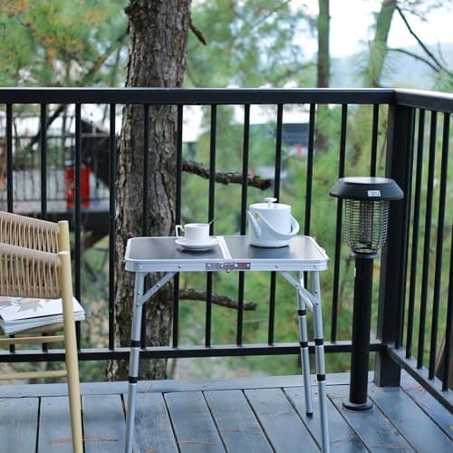 YihuiKo Folding Camping Table, Adjustable Height Folding Table, Portable Aluminum Small Folding Table with Carry Handle for Picnic, BBQ, Indoor, Office 7