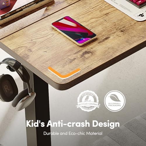 FEZIBO Electric Standing Desk Adjustable Height, 48 x 24 Inch Sit and Stand Desk, Home Office Desk, Ergonomic Workstation Computer Desk, Rustic Brown 6