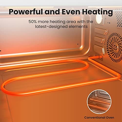 COMFEE' Toaster Oven Air Fryer FLASHWAVE™ Ultra-Rapid Heat Technology, Convection Toaster Oven Countertop with Bake Broil Roast, 6 Slices Fits 12’’ Pizza 24QT, 4 Accessories 1750W Stainless Steel 7