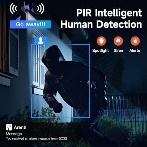 ARENTI 4G LTE Cellular Security Camera 2K, Solar Powered Live Feed Camera Outdoor Wireless for Home Security, Color Night Vision, 360° PTZ No WiFi Needed, PIR Sensor 2 Way Talk (Includes SIM Card) 6