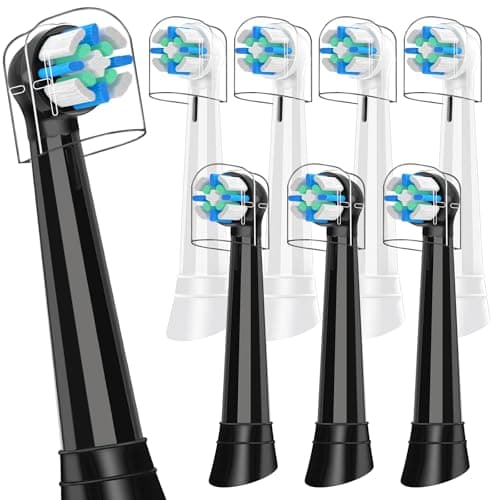 IO Replacement Heads Compatible with Oral b iO 2/3/4/5/6/7/8/9/10 Series Electric Toothbrush, 8 PCS Brush Heads Compatible with Oral B IO for Teeth Cleaning (Black/White)